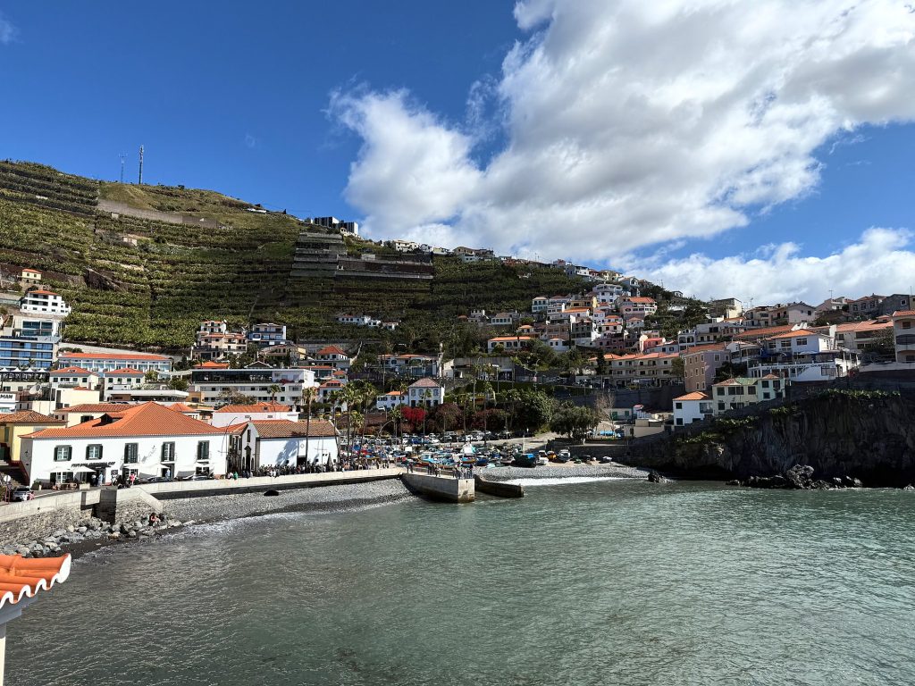 Die Bucht von Câmara de Lobos und Terrassen am Hang